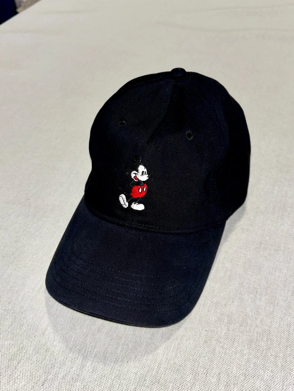 Unisex Black Mickey Mouse Embroidered Baseball Cap